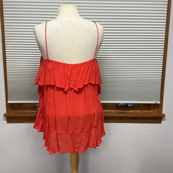 Intimately Free People Cascades Coral Red Tank Top Size Small - Picture 9 of 12